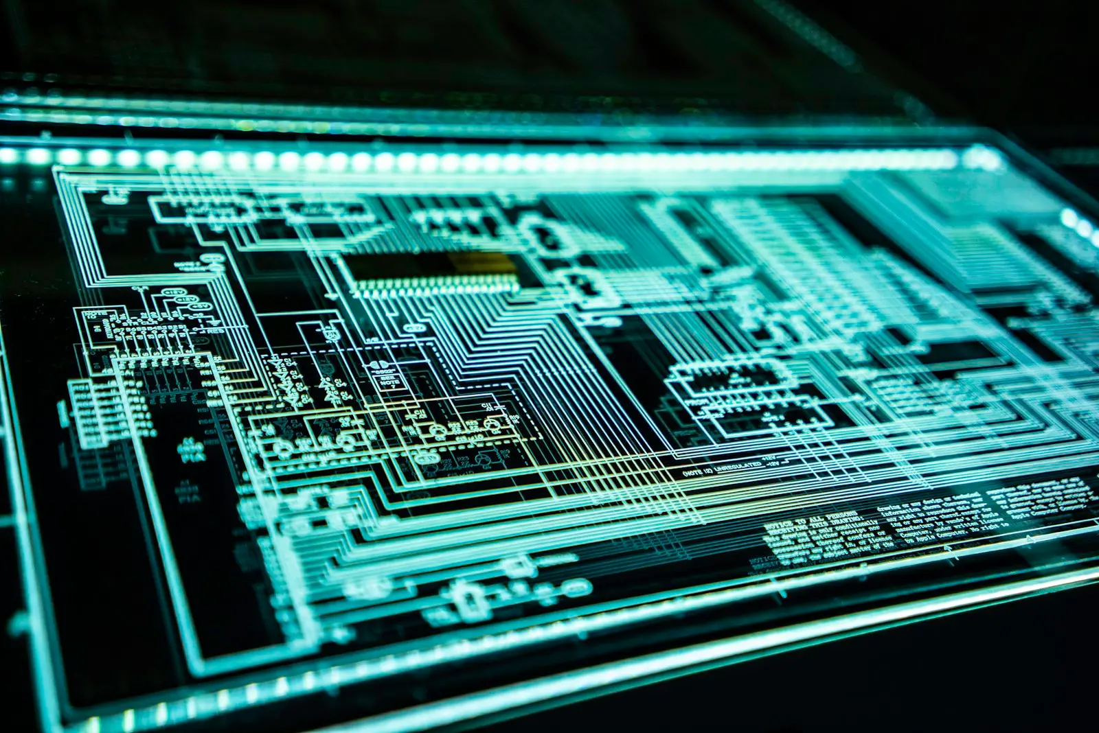 Glowing circuit board representing AI-first engineering