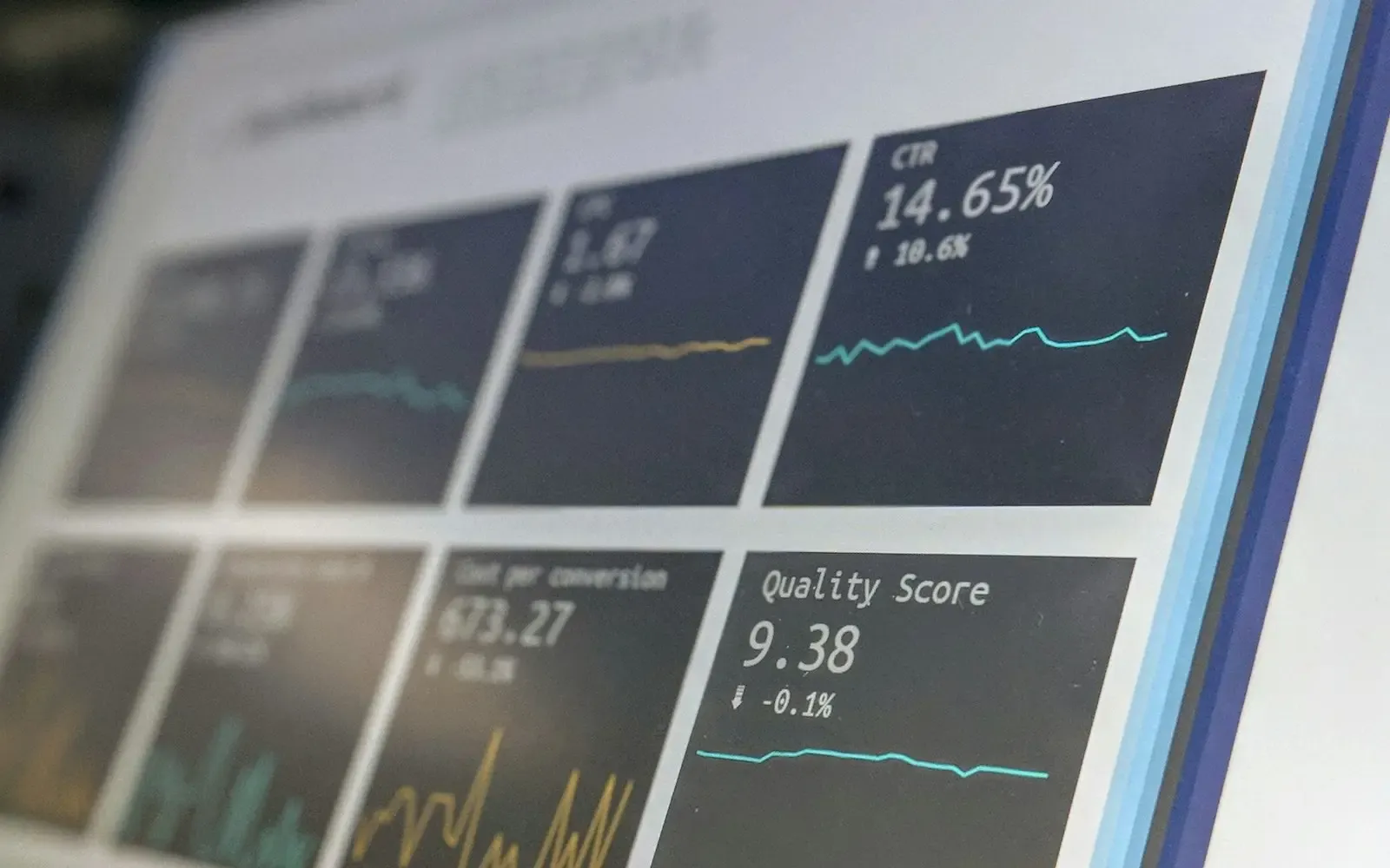 Monitoring screens showing system metrics