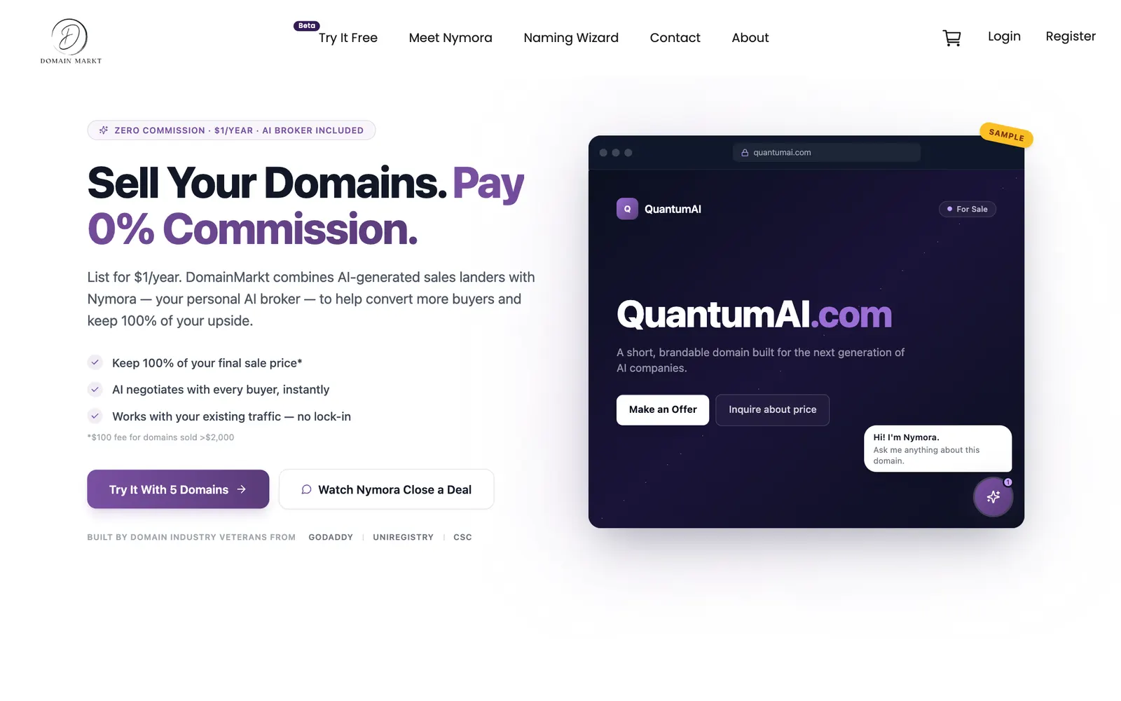 DomainMarkt domain marketplace platform built by Sajal Tech