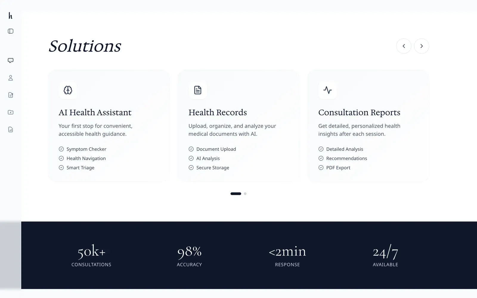 Healthzy product screen