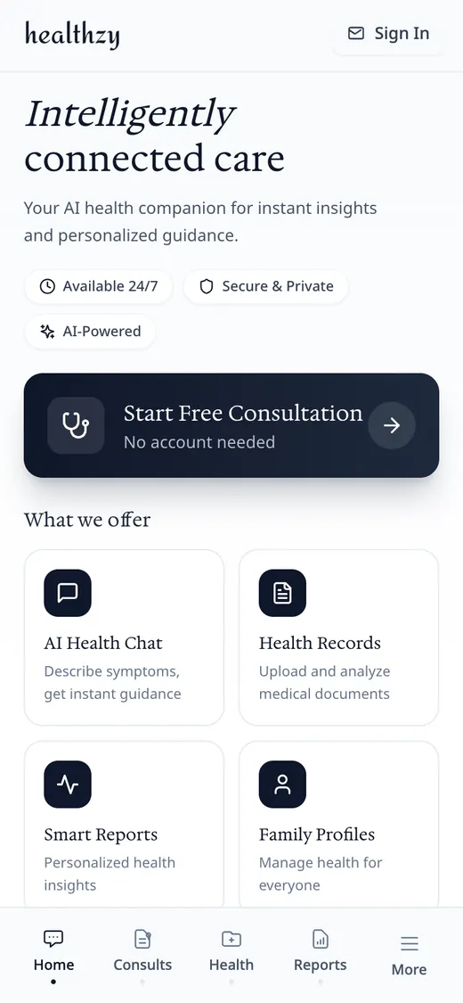 Healthzy on mobile