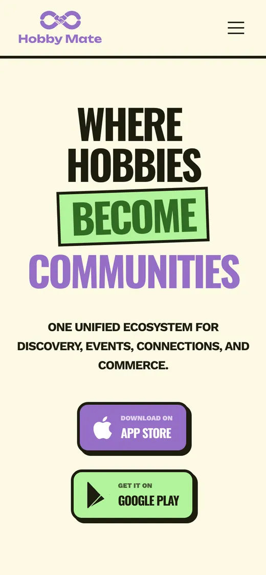 HobbyMate on mobile