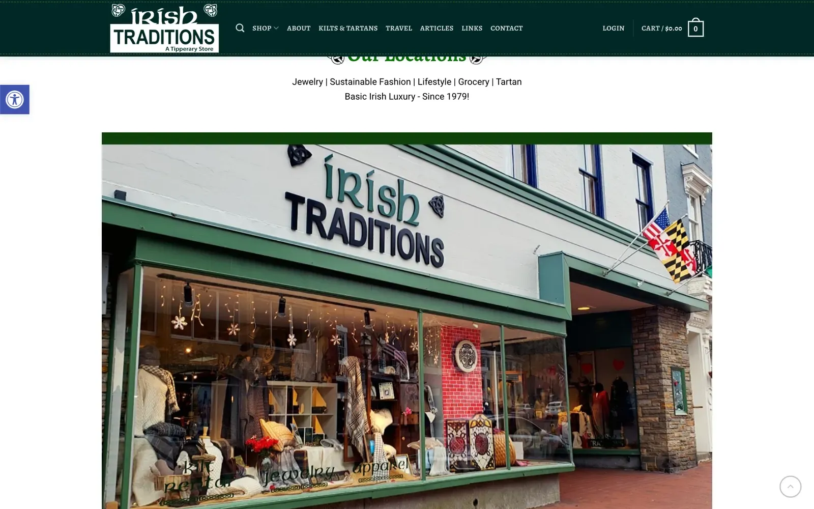 Irish Traditions product screen