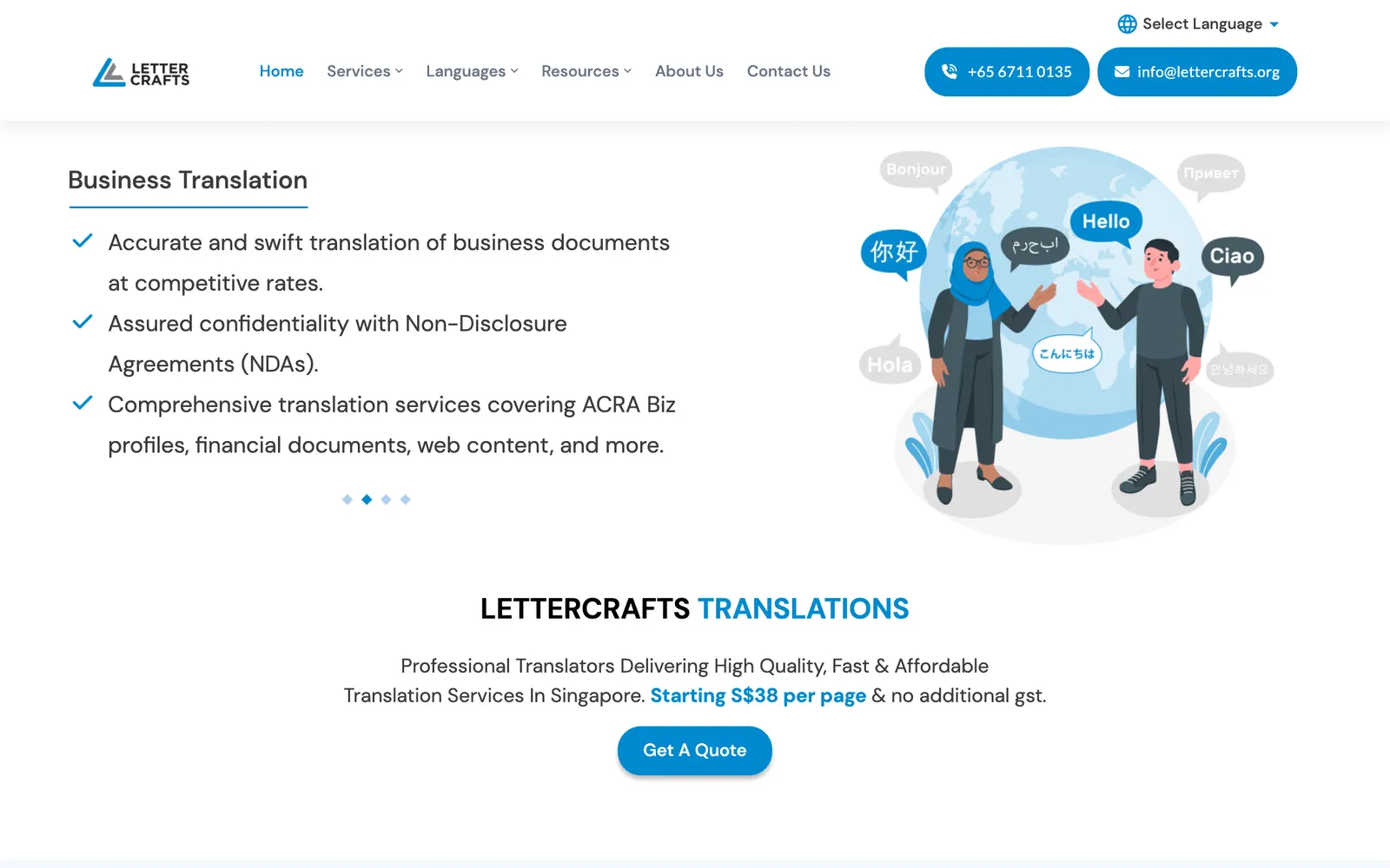 LetterCrafts certified translation platform built by Sajal Tech