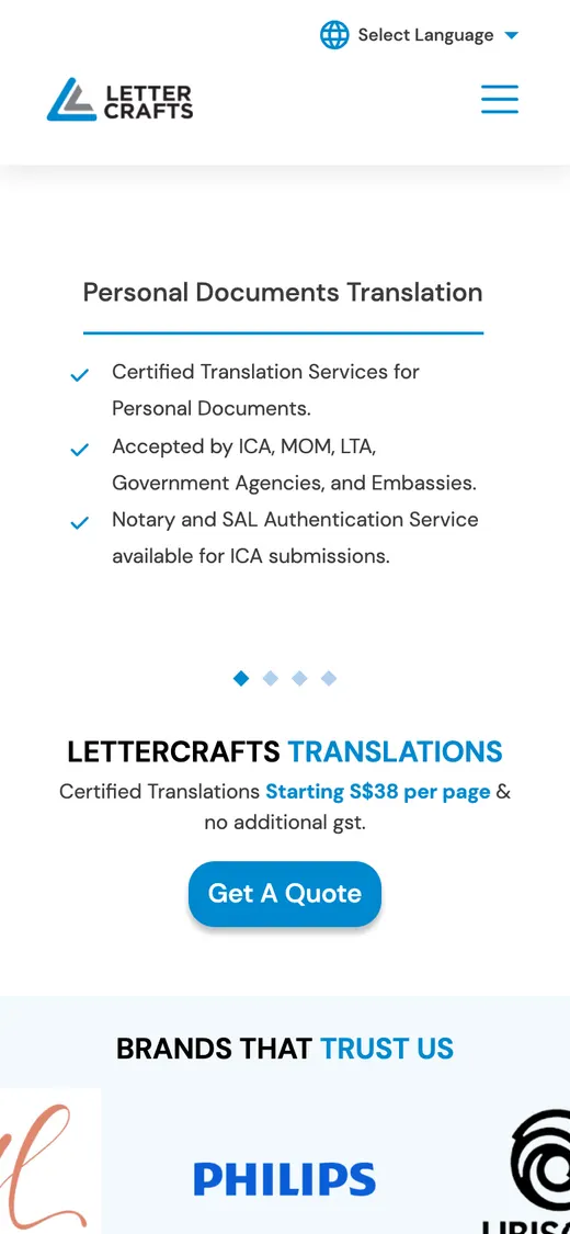 LetterCrafts on mobile