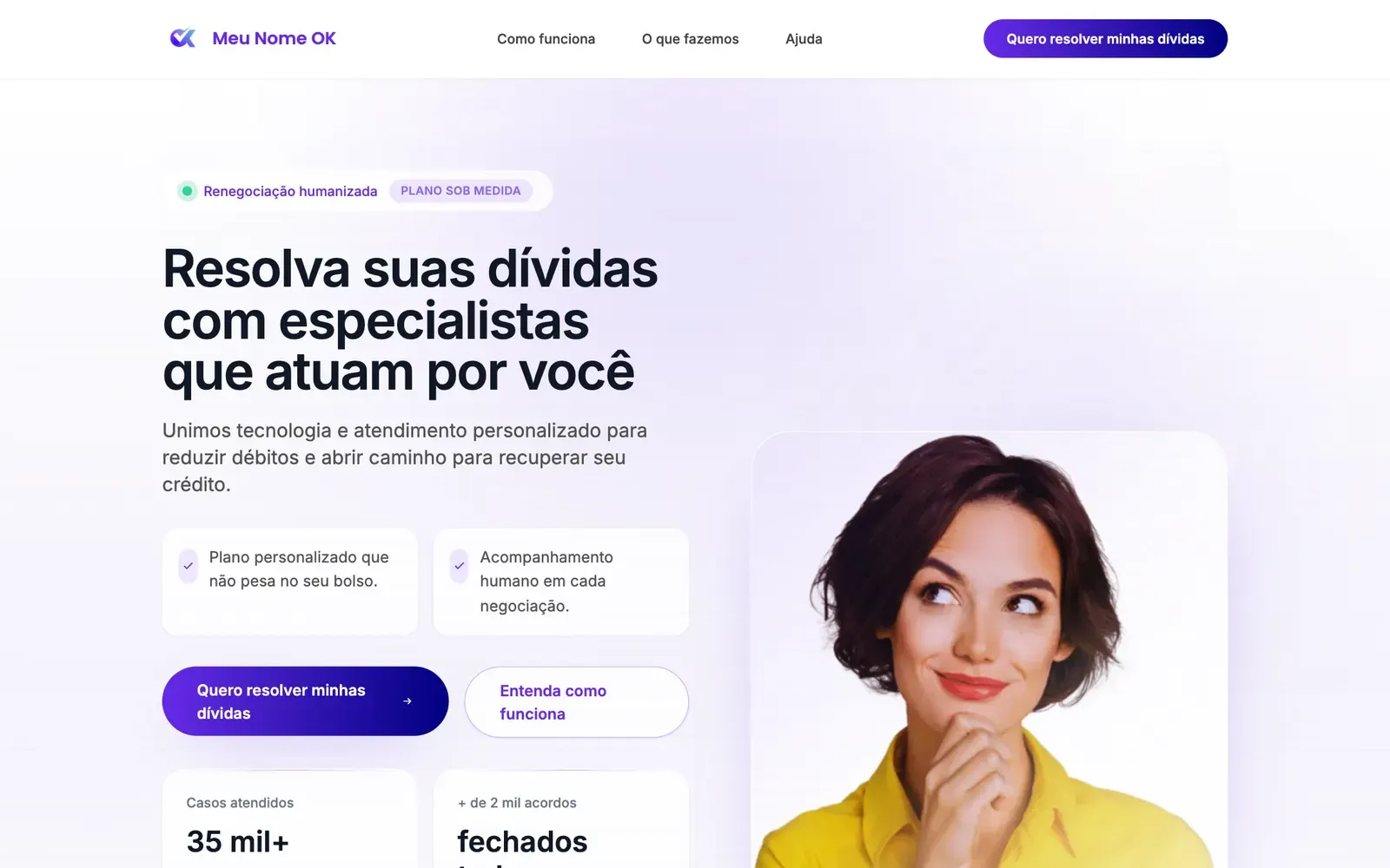 Meu Nome OK debt renegotiation & data protection platform built by Sajal Tech