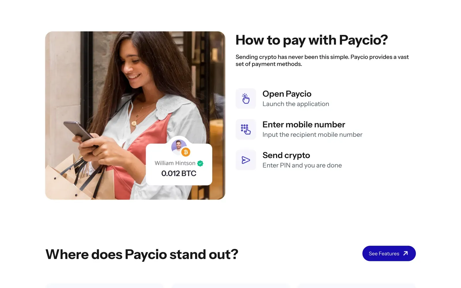 Paycio product screen